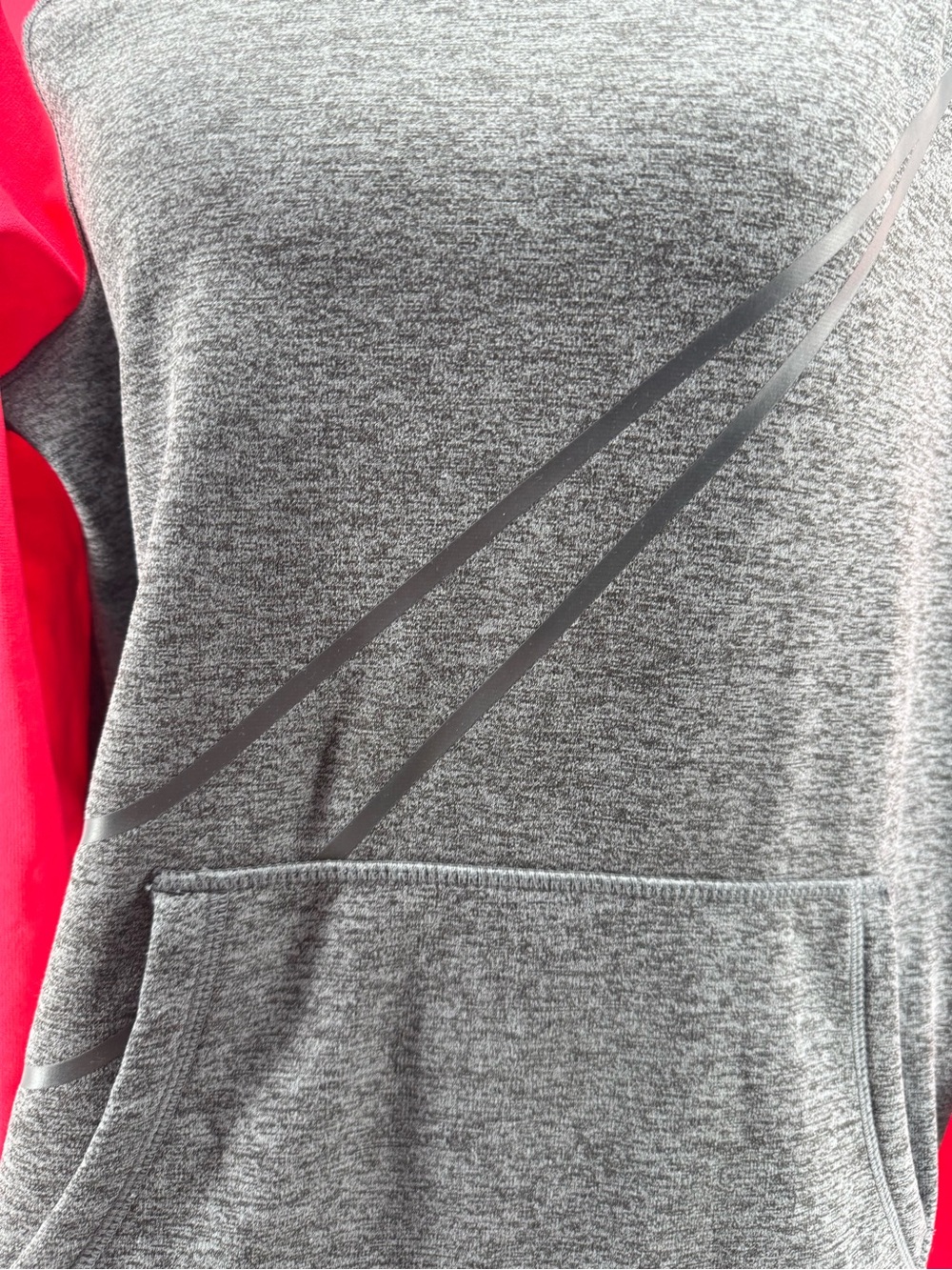Nike Heather Gray and pink Hoodie sweatshirt with Size Large therma-fit - Picture 2 of 7